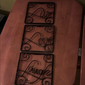 Hobby Lobby Black 'Live Laugh Love' Metal Wall Plaques